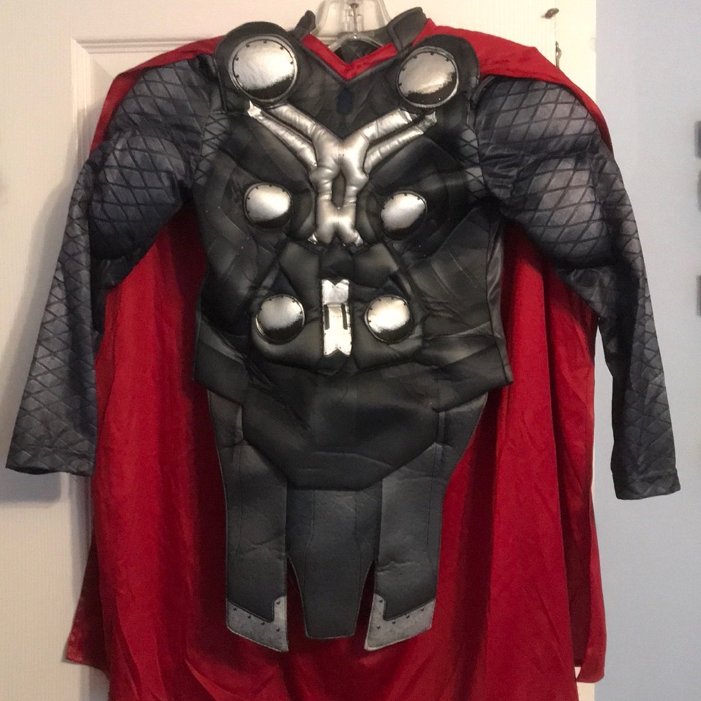 Disney Black and Silver Superhero Costume with Red Cape